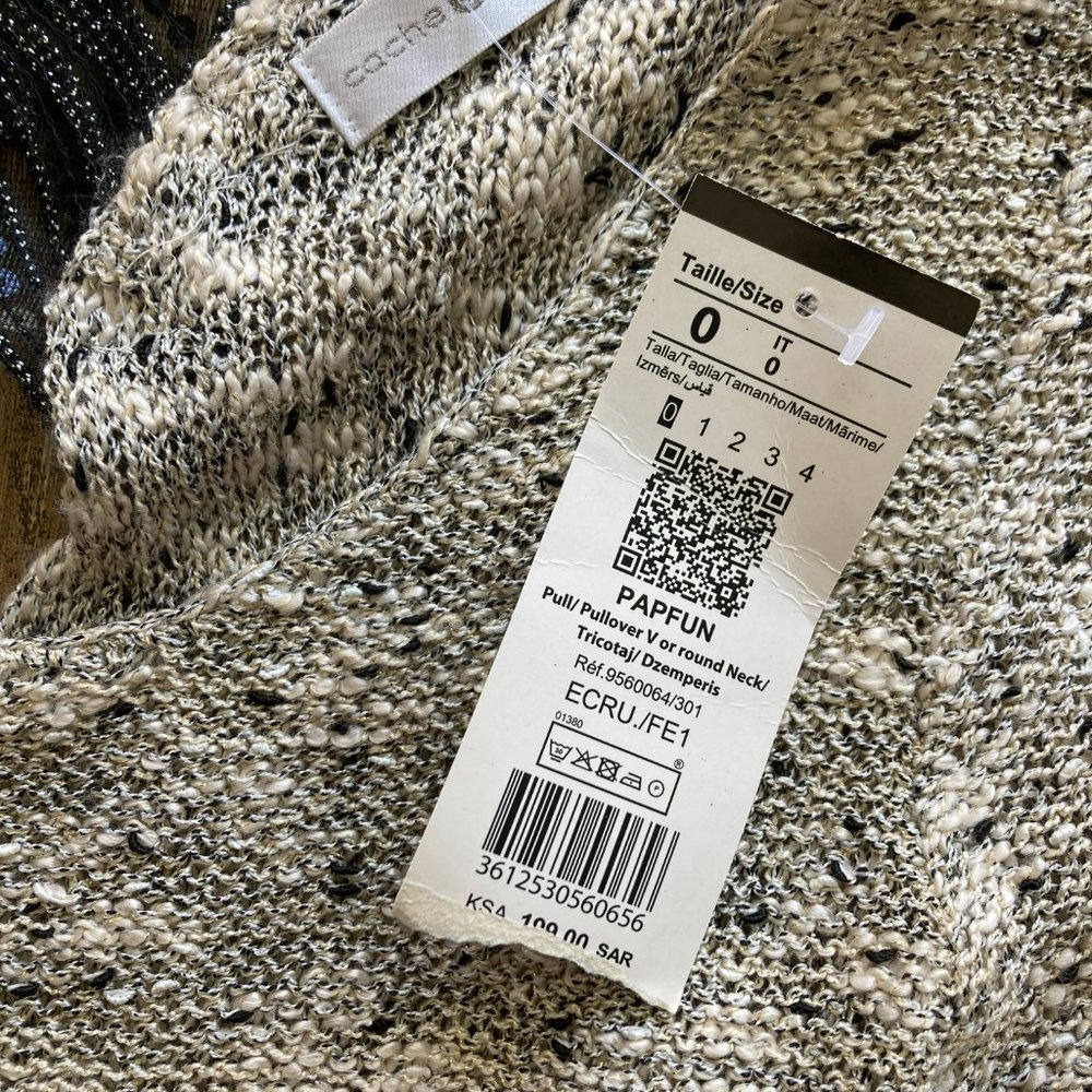 Cache Sand Color Butterfly Back Size S Sweater Top - image 5